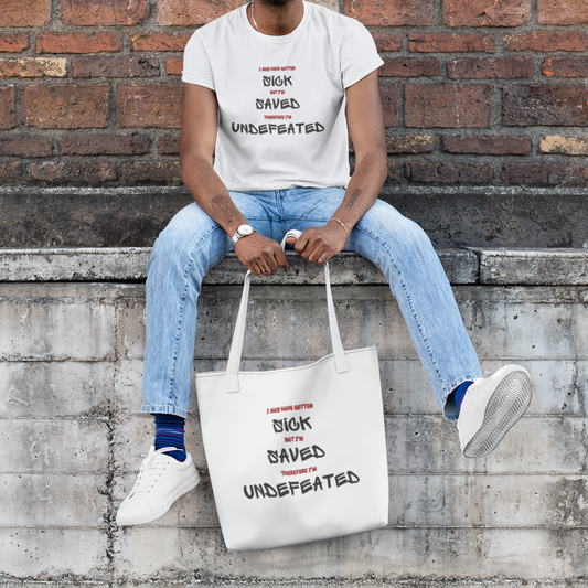 Sick, Saved, Undefeated Tote Bag (AOP)